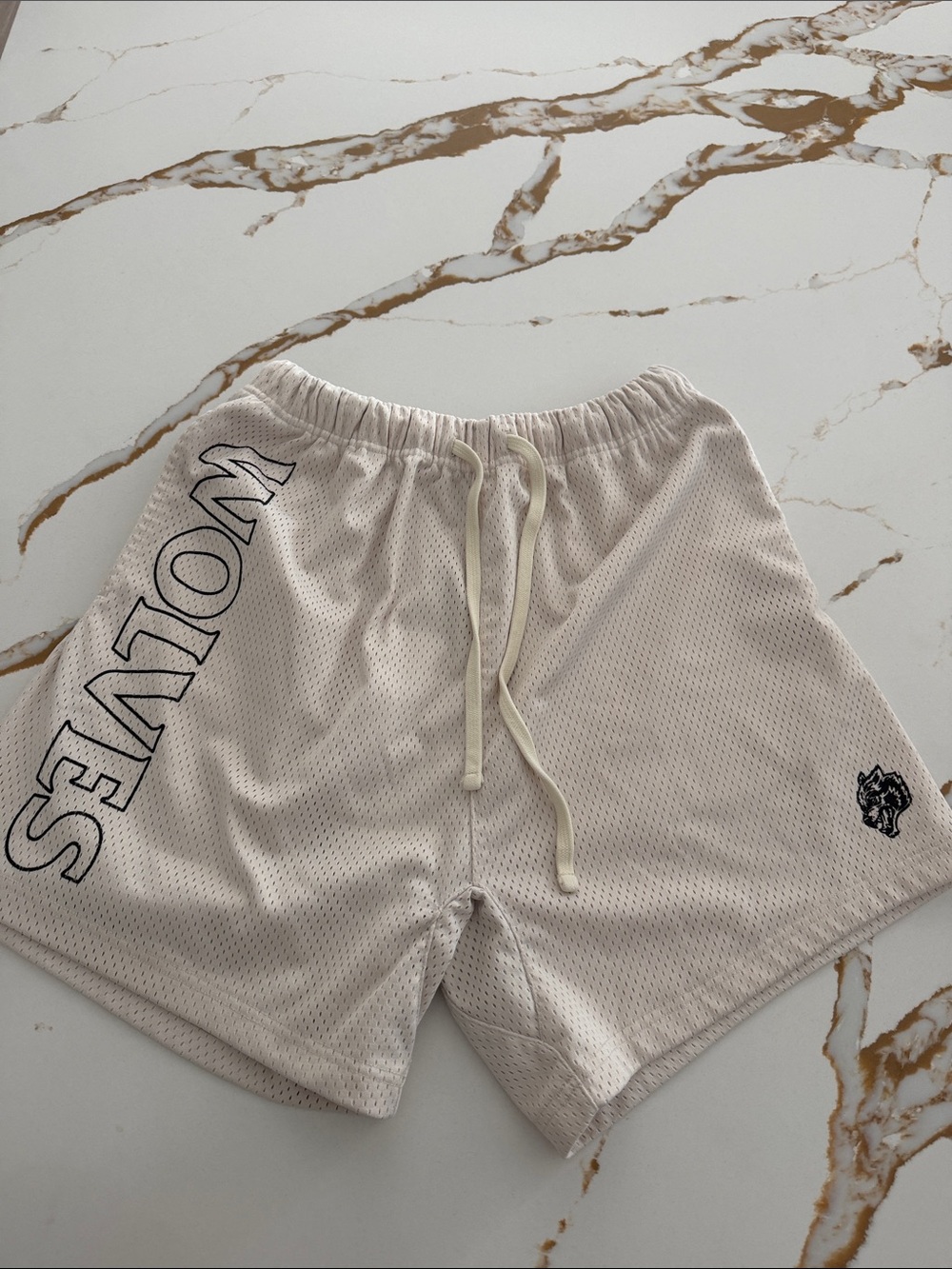 Darc Sport Cream Mesh Athletic Shorts with Black Logo 🔥